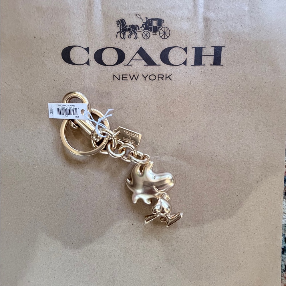Coach Gold Woodstock Bag Charm /Key Chain - Picture 2 of 2